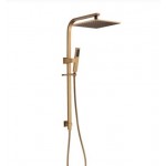 Aqua 10'' Square Brushed Yellow Gold Shower Station Top Water Inlet